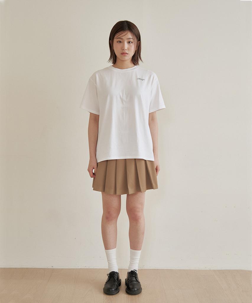 Marje Line Pleated Skirt Beige