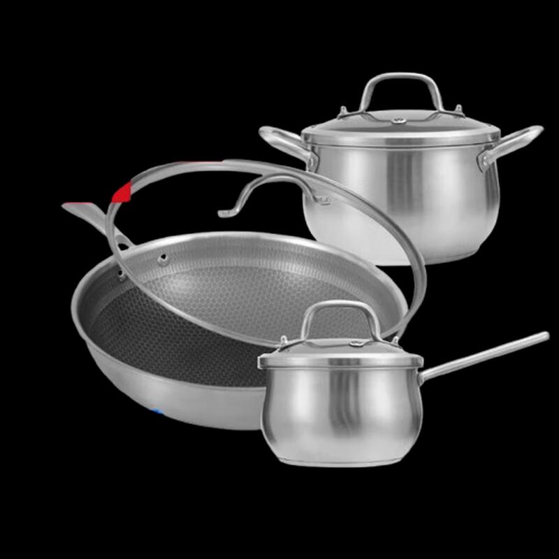 Kangbaha Platinum 3-Piece Stainless Steel Cookware Set