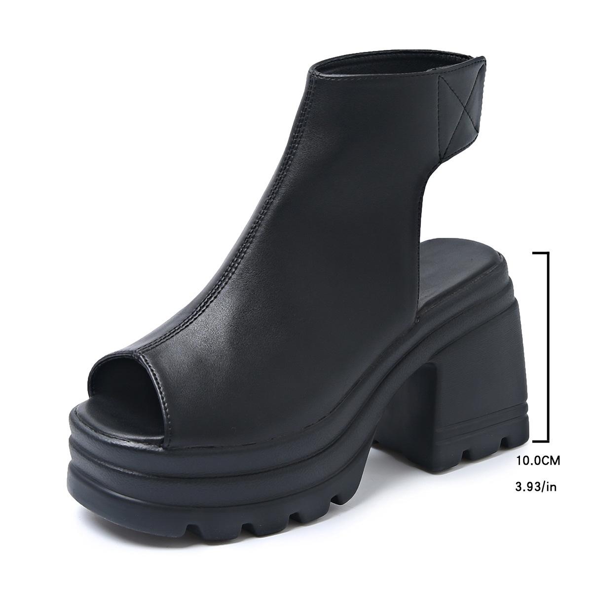 

Босоножки женские на толстом каблуке новые с открытым носком на среднем и высоком каблуке женская обувь женские на мягкой подошве с открытым носком увеличивающие рост босоножки 36 чёрный