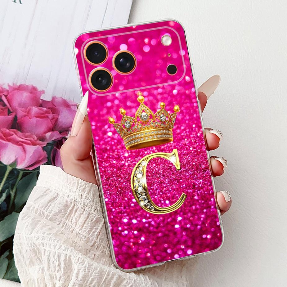 For Apple iPhone 17 Pro Max Case New Crown Letters Cover Soft Slim Phone Case For iPhone 17 Air iPhone17 Pro Max Back Cover Bags