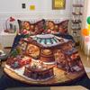 Christmas Printed Bed Cover King Size Polyester Home Textiles Teens Girl Cartoon Superior Bedroom Decor