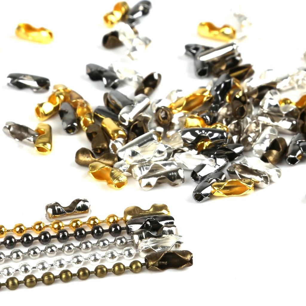 200Pcs Vintage Metal Beads Buckle Chain Clasps Connect Buckle DIY Necklace Bracelet Connectors Jewelry Findings