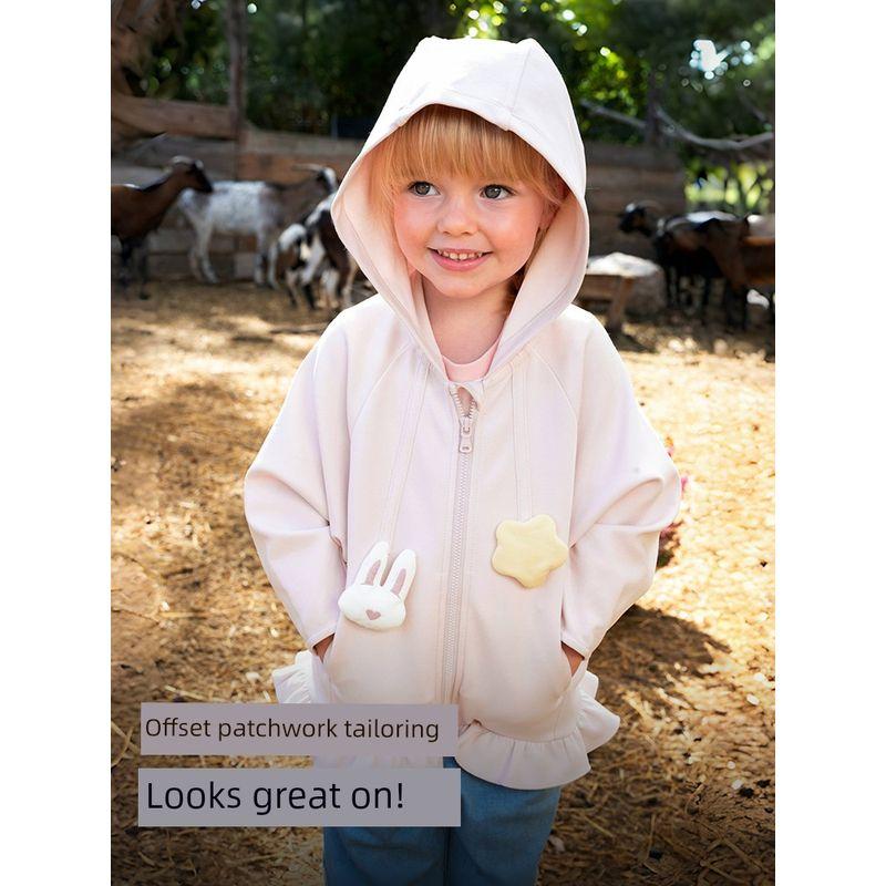 David Bella 2026 Spring New Style Girls' Hooded Jacket, Stylish Outerwear for Children, Toddler Baby Clothing Top