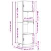 Hanging Cabinet with Shelf Black Oak Effect 60 x 57 x 207 cm