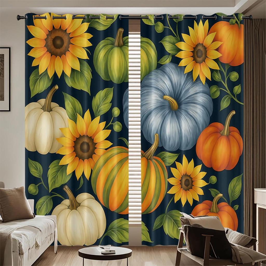 Individuelle Sonnenblumen Verdunkelungsvorhänge - Hochpräziser Digitaldruck, Verdicktes Polyester, Sonnenschutz