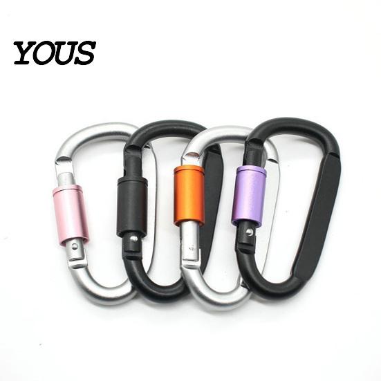 Aluminium Karabiner 4 Stück Heavy Duty Clip, Legierung Outdoor Schlüsselanhänger Karabiner, D-förmige Metallhaken Schnalle für Wasserflasche, Schlüssel, Rucksack