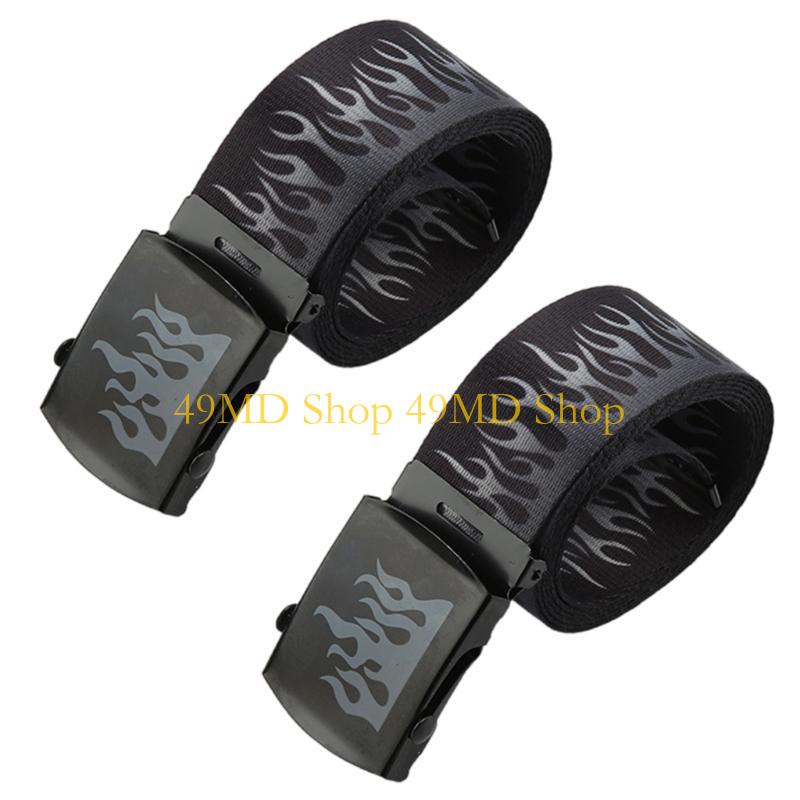 49MD Punk Flame Design Adjustable Unisex Belt For Hip Hop Streetwear Fashion Accessory