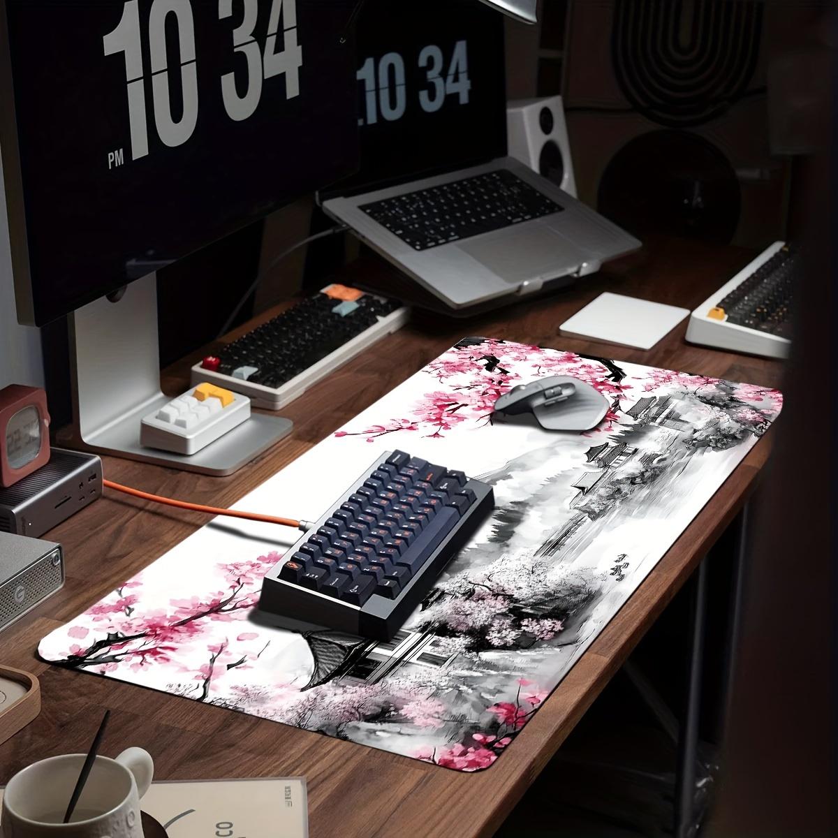 Japanese Cherry Blossom Mount Fuji Large Extended Mouse Pad for Computer 300x800x2mm