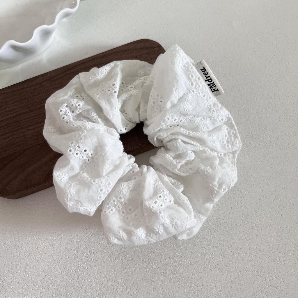 Girly White Lace Large Intestine Elastic Hair Tie - Forest Style Fairy Rubber Band