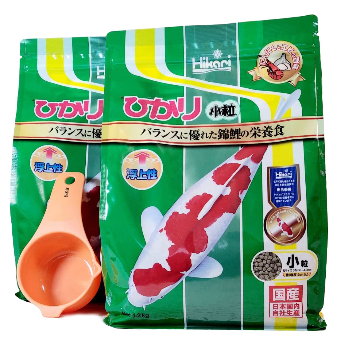

Kyorin Hikari Small Floating Food, 1.2kg, 2 Bags, YuZuN Feeding Scoop Included, for Nishikigoi