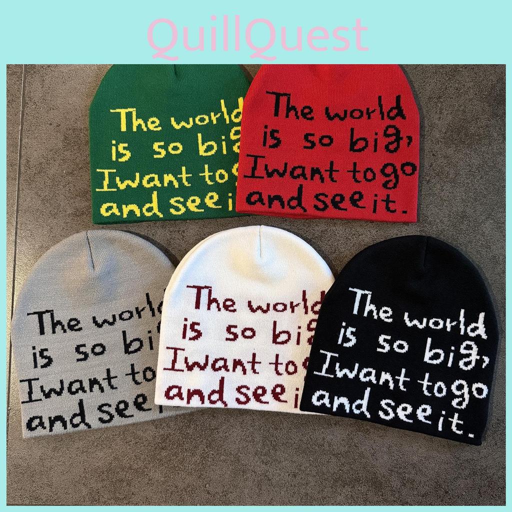 Knit Letter Beanie Hat For Men Women Cold Weather Insulation And Sun Protection