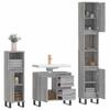 3 Piece Bathroom Furniture Set Grey Sonoma Wood Based Panel