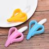Safe Baby Teether Teething Chew Toy Safe Food Silicone Banana Toothbrush Tool