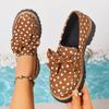 Schleife Polka Dot Damen neuer Stil Retro kleine Lederschuhe Damen Einzelne Schuhe