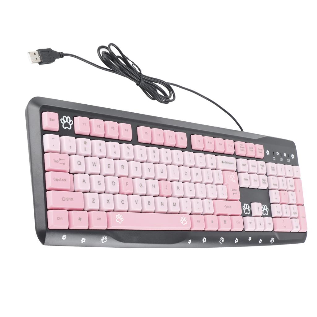 Keyboard USB Wired UltraThin Cute Cartoon for Home Office Laptop Computer Universal