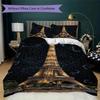 Paris Eiffel Tower Pattern Bedding Uilt Set Uilt Cover Pillowcase Home Decoration Birthday Gift (1 * Duvet Cover + 2 * Pillowcase  Without Core)86