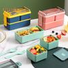 Portapranzo Bento a Doppio Strato per Conservazione Staccabile Durevole Lavoratore d'Ufficio Portatile Contenitore per Alimenti Uso Quotidiano
