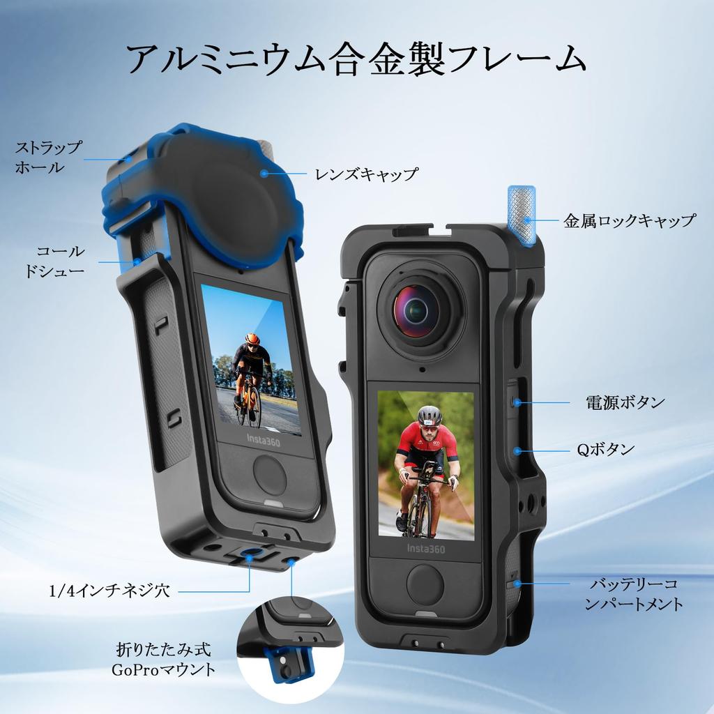 Selens Insta360 X4 Aluminiowa Obudowa Ochronna do Kamery Panoramicznej z Rozszerzeniem Powietrznym, z Ramką Montażową i Śrubową Osłoną Obiektywu, Odporna na Wstrząsy, Kompatybilna z