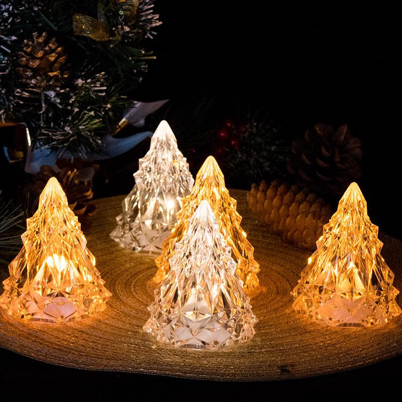 Flammenloses LED Elektronisches Kerzenlicht Weihnachtsbaumform LED Kerze Eve Kristalllicht Atmosphärenlicht Hochzeitsfeier Dekoration