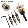 Woodworking Countersink Drill Bits Set with Hexagonal Shank and Depth Stop