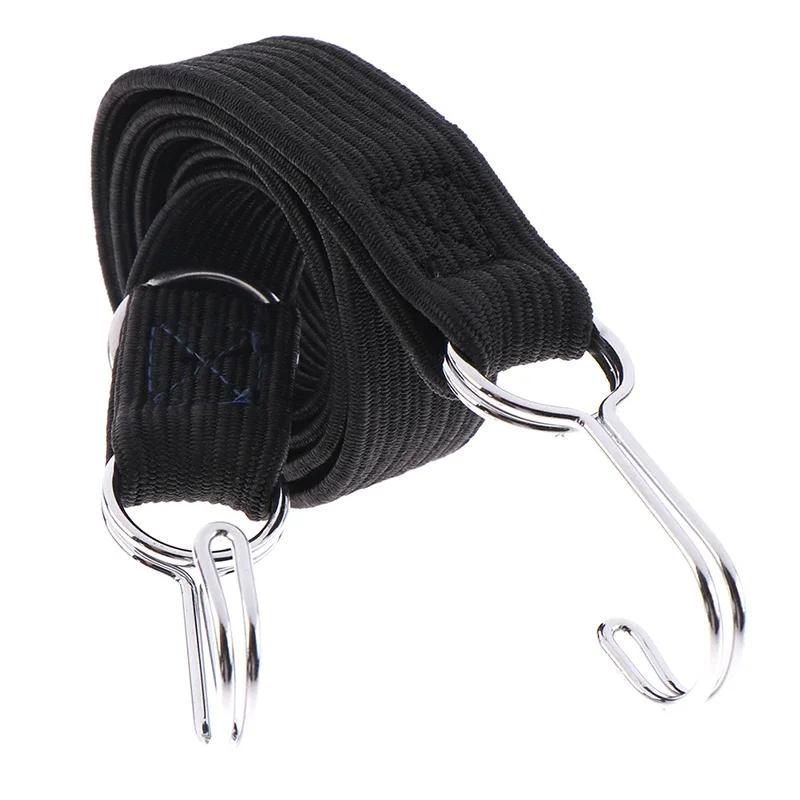 1 M Hooked Bungee Cord Adjustable Heavy Duty Luggage Tie Down Straps Flat Rubber Elastic Motorcycle Stretch Cord Good Toughness