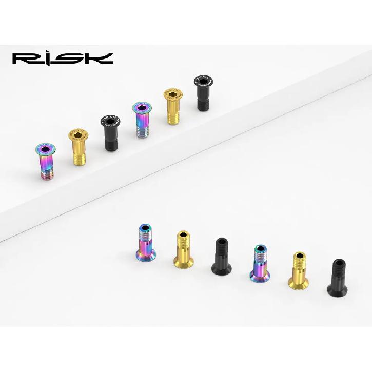 Risk Titanium Alloy MTB Road Bike Rear Derailleur Jockey Wheel Screws Bicycle Pulley Guide Wheel Fixing Bolts 2pcs M5*14.2mm