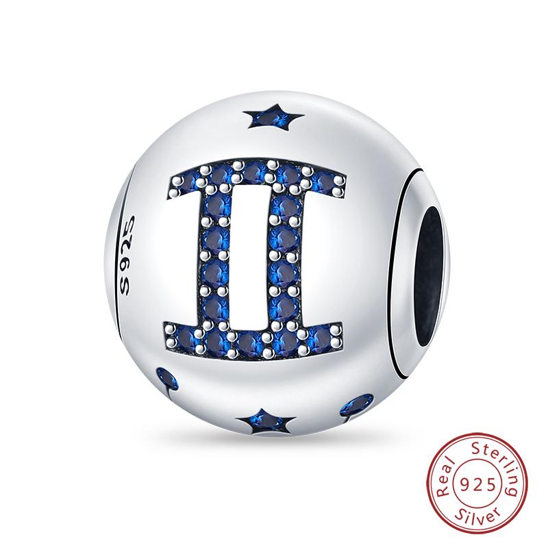 Charms Fit Qikaola Bracelets Copper Twelve Constellations Charms Beads Leo Aries Virgo For Birthday Jewelry Gifts