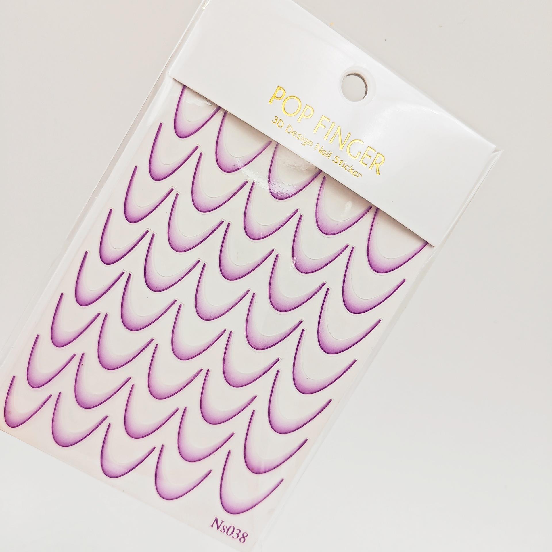 

Градиентный цветной французский маникюр дизайн ногтей наклейки самоклеящиеся типсы руководства для самостоятельного украшения трафареты инструменты фиолетовый