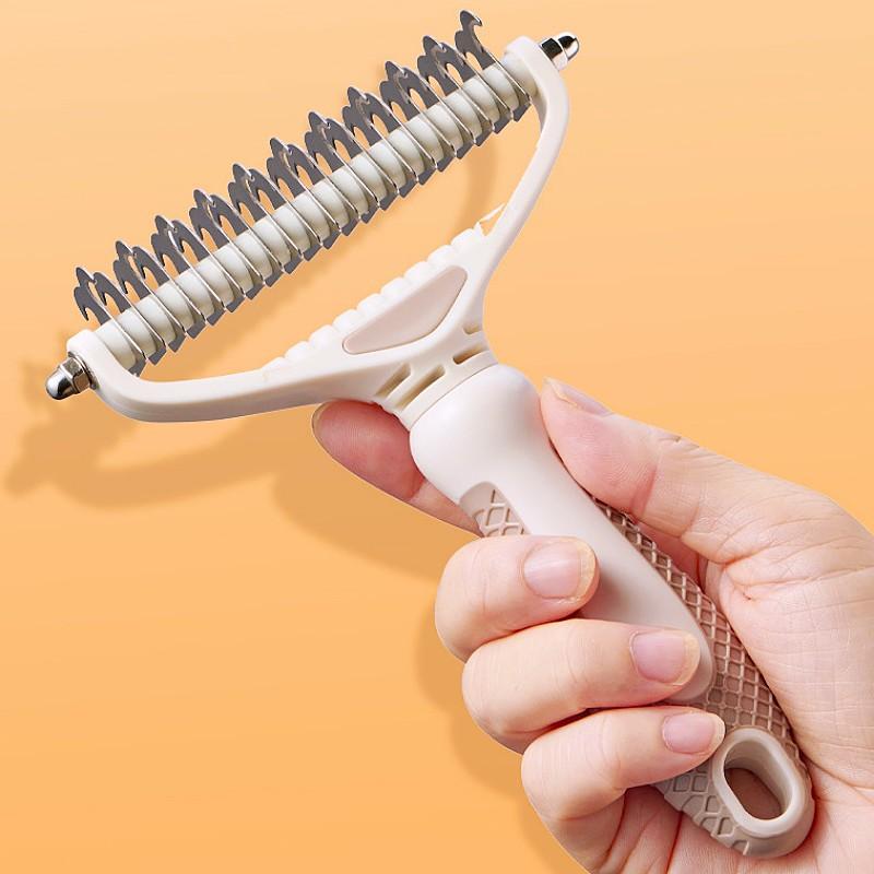 Dog Comb Knife Dog Brush Pet Hair Remover Stainless Steel Combs for Dogs Hair Knot Cleaning Pet Grooming Brush Dogs Knife Comb