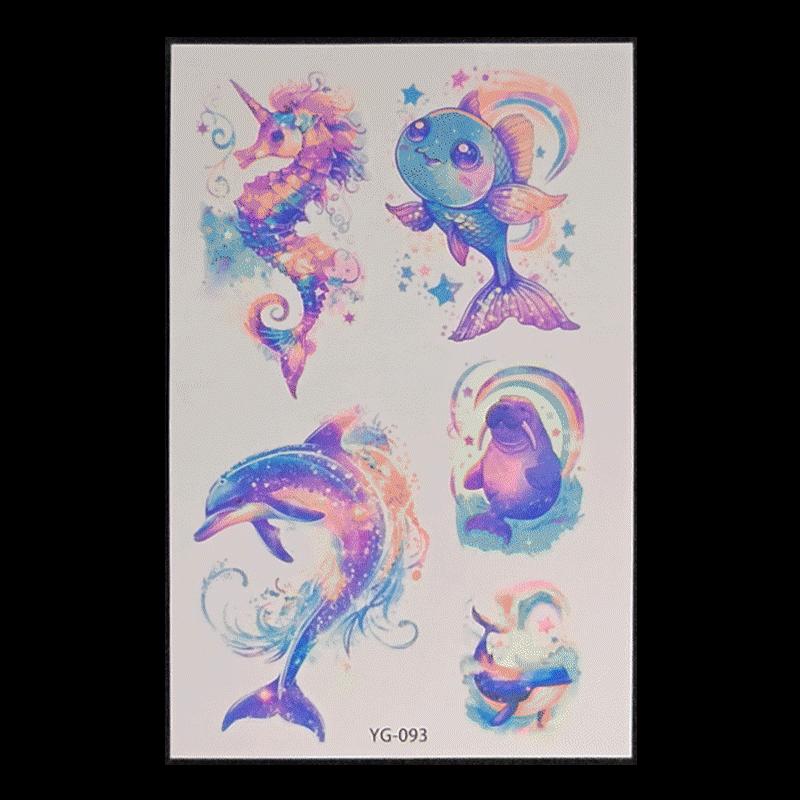 's New Fluorescent Butterfly Tattoo Sticker Music Festival KTV Concert Party Disposable Waterproof