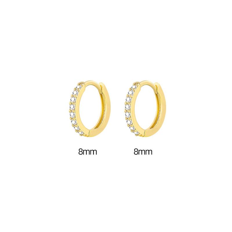Huitan Simple Stylish Round Hoop Earrings Full Cubic Zirconia for Women Minimalist Earrings Gift Cool Ear Ring Statement Jewelry