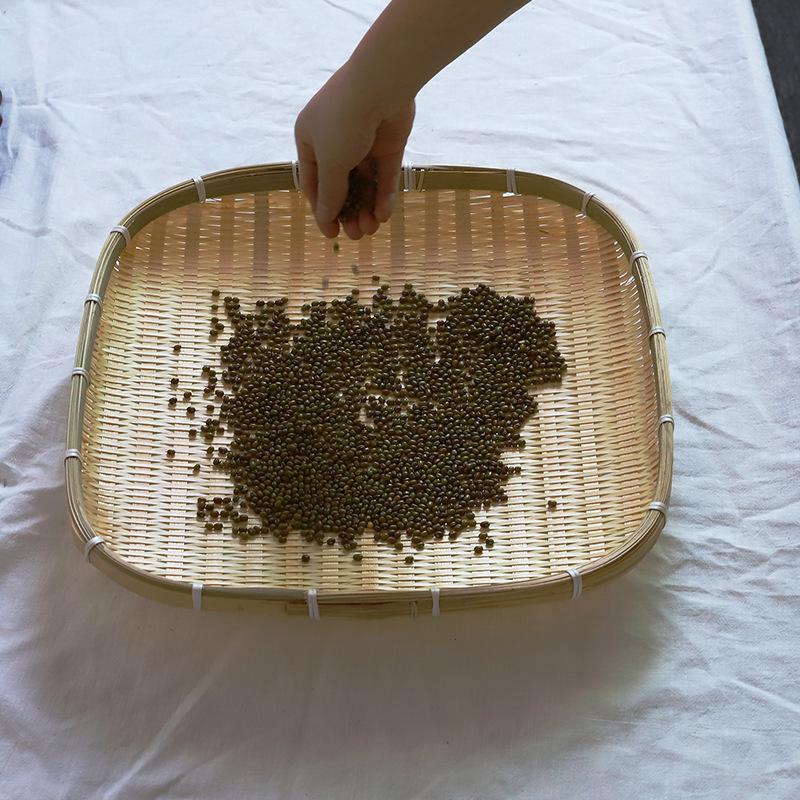 Handmade Square Bamboo Basket: Versatile for Winnowing, Drying, Steaming, or Sifting