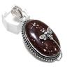 Naturlig Poppy Jaspis Edelstein Håndlaget 925 Sterlingsølv Anheng 2,21" g3B25