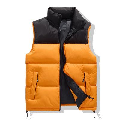 Couple Vest Autumn and Winter Men's Thickened Vest Vest Color-blocked Cotton Jacket Horse Clip Jacket for Women
