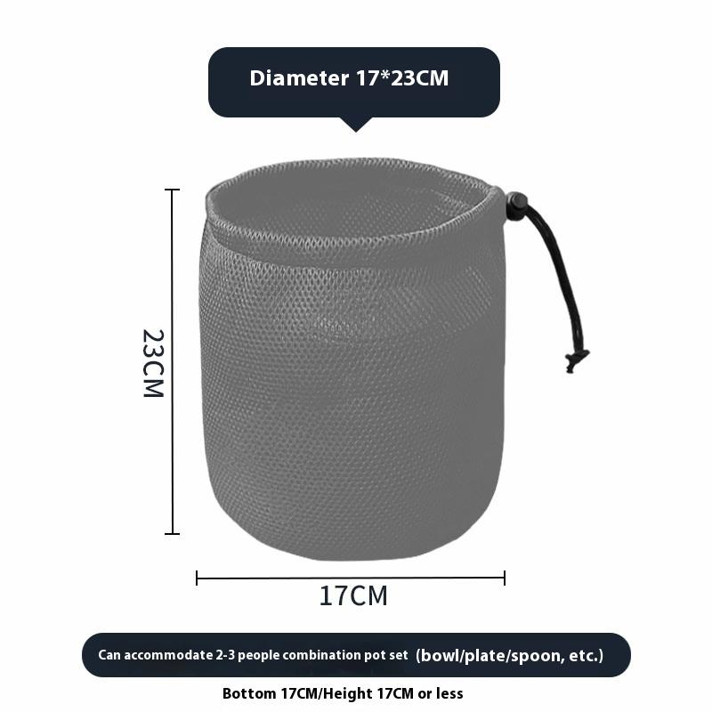 Drawstring Pocket BBQ Water Cups Tableware Organizer Outdoor Camping Storage Protective Bags Portable Picnic Cookware Mesh Bag