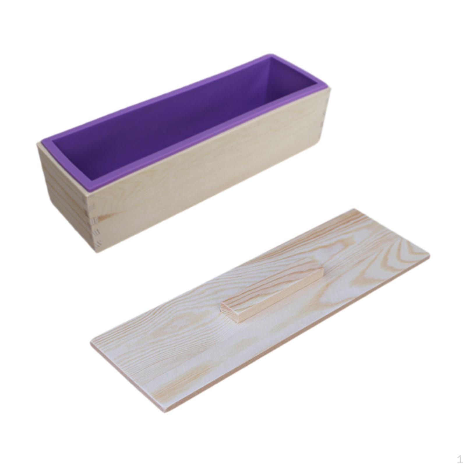 

Rectangle Handmade Soap Casting with Wood Box and Cover for Candles Homemade Фіолетовий