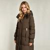Padded clothes women's medium and long winter new design sense warm thickened padded jacket over the knee versatile hooded jacket