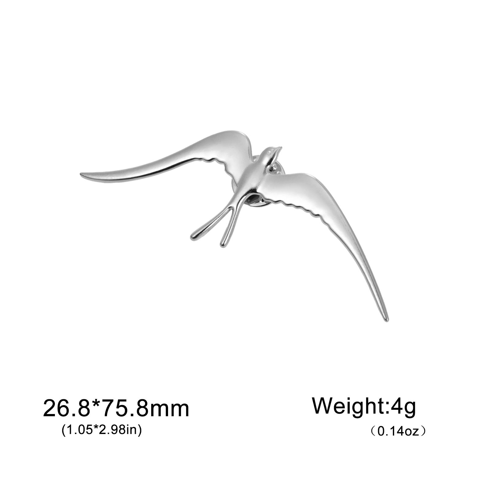 

Teamer Swallow Stainless Steel Pin Brooch For Women Men Fashion Animal Jewelry Suit Shirt Clothing Accessories 2026 New