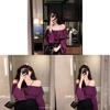 Romantische Französische Off-Shoulder Chiffonbluse Mit 3D-Druck Für Elegante Damen