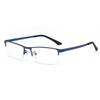 Semi-Rimless Anti Blue Rays Square Myopia Glasses Finished Women Men Metal Student Prescription Eyeglasses 0 -0.5 -0.75 To -6.0