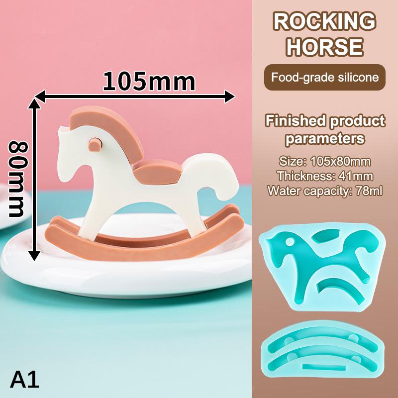 Cute Cartoon Horse Shape Silicone Cake Chocolate Mousse Mold Stereoscopic Chinese New Year DIY Decor Food Grade Dessert Tool
