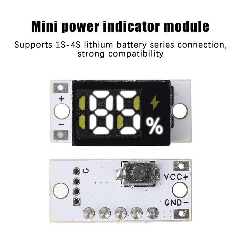 2026 New Mini Battery Level Indicator Module Voltage Tester 1S 2S 3S 4S Series Battery Meter Lithium Battery Display Module