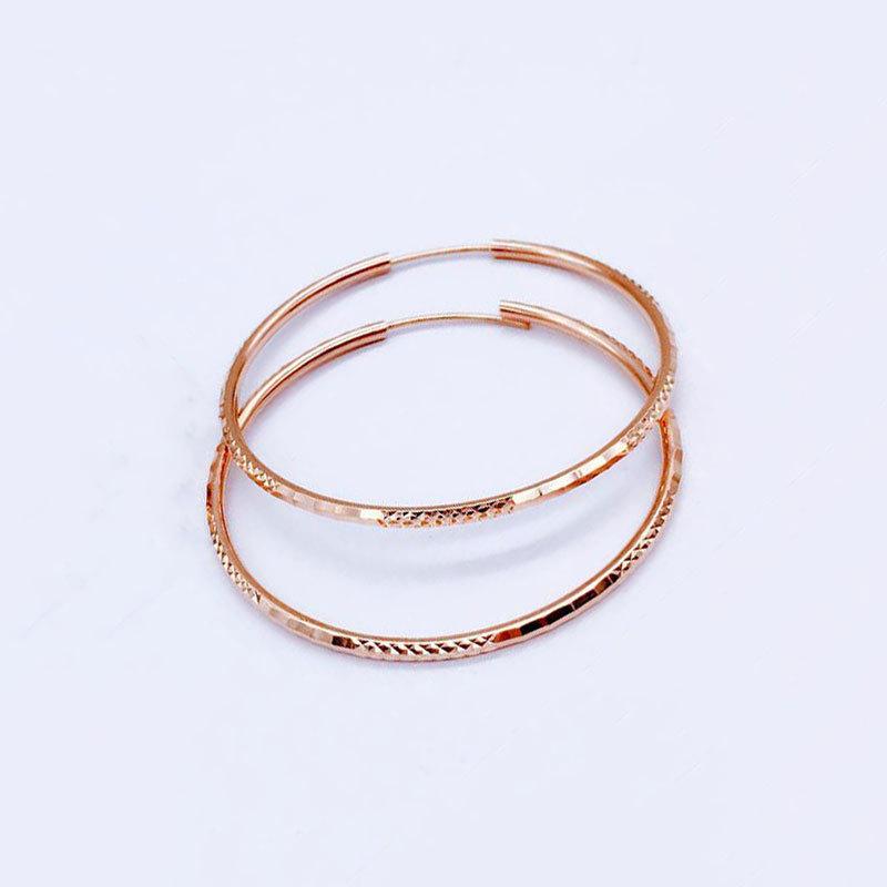 Exquisite Russian 585 Purple Gold Circle Earrings Temperament Versatile Luxury Women S Rose Gold Plated Gold Ear Jewelry