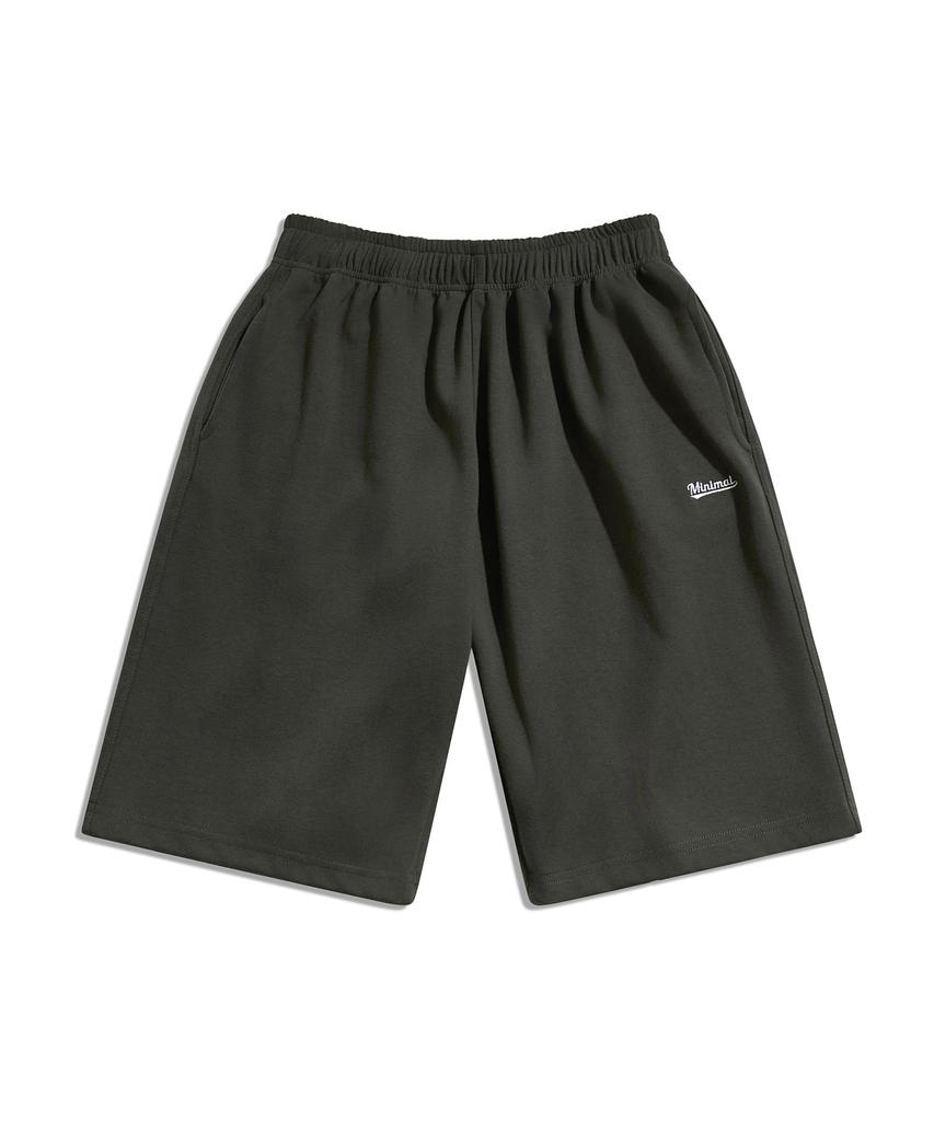 MINIMALPROJECT Minimal Embroidered Logo Wide Half Pants Msp305 [Darkgray]