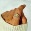 1Pc Fashionable Sunflower Rings, Rustic Flower Rings, Fashionable and Fresh Daily Accessories