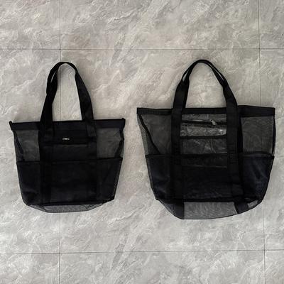New Mesh Shoulder Bag Hollow Transparent Beach Bags Multifunctional Large Capacity Makeup Storage Bag Women