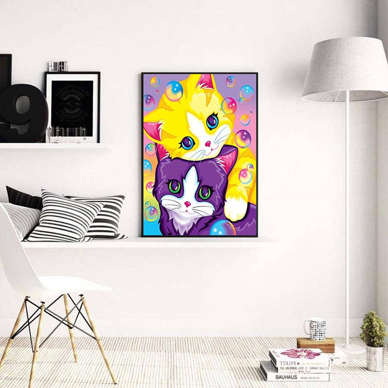 Full Round Drill 5D DIY Diamond Painting "Cartoon Cat" Embroidery Cross Stitch 3D Home Decor
