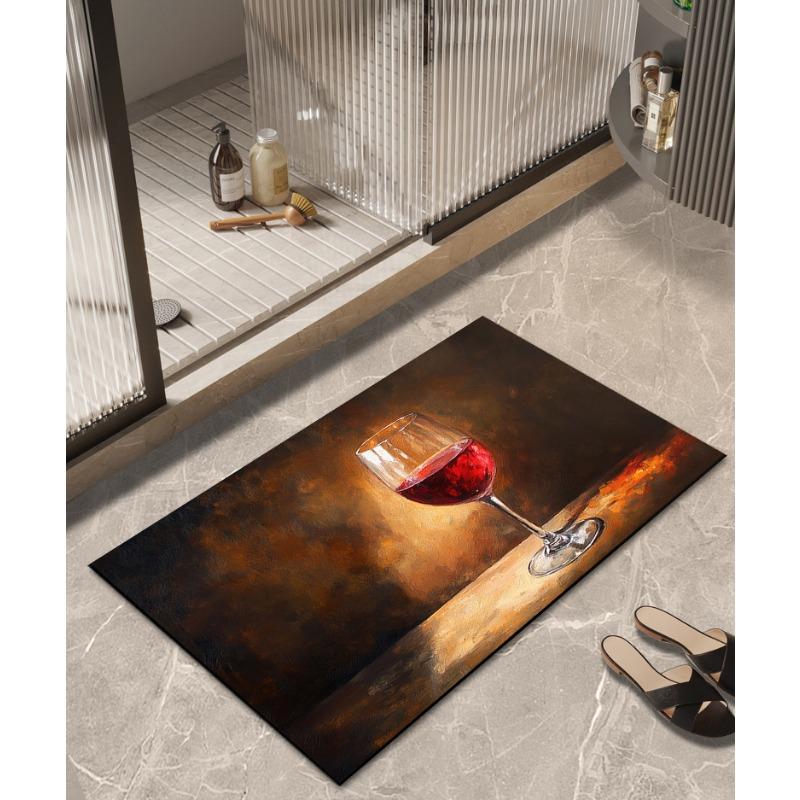 Festive Diatom Mud Floor Mat, Water-absorbent, Non-slip, Quick-drying Bathroom Floor Mat, Bathroom Door Mat, Stain-resistant Carpet At Kitchen Door