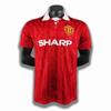 9899 Diavoli Rossi Manchester United maglia retro Tripla Corona casa N. 7 Beckham maglia da calcio a maniche corte lunga versione tifoso