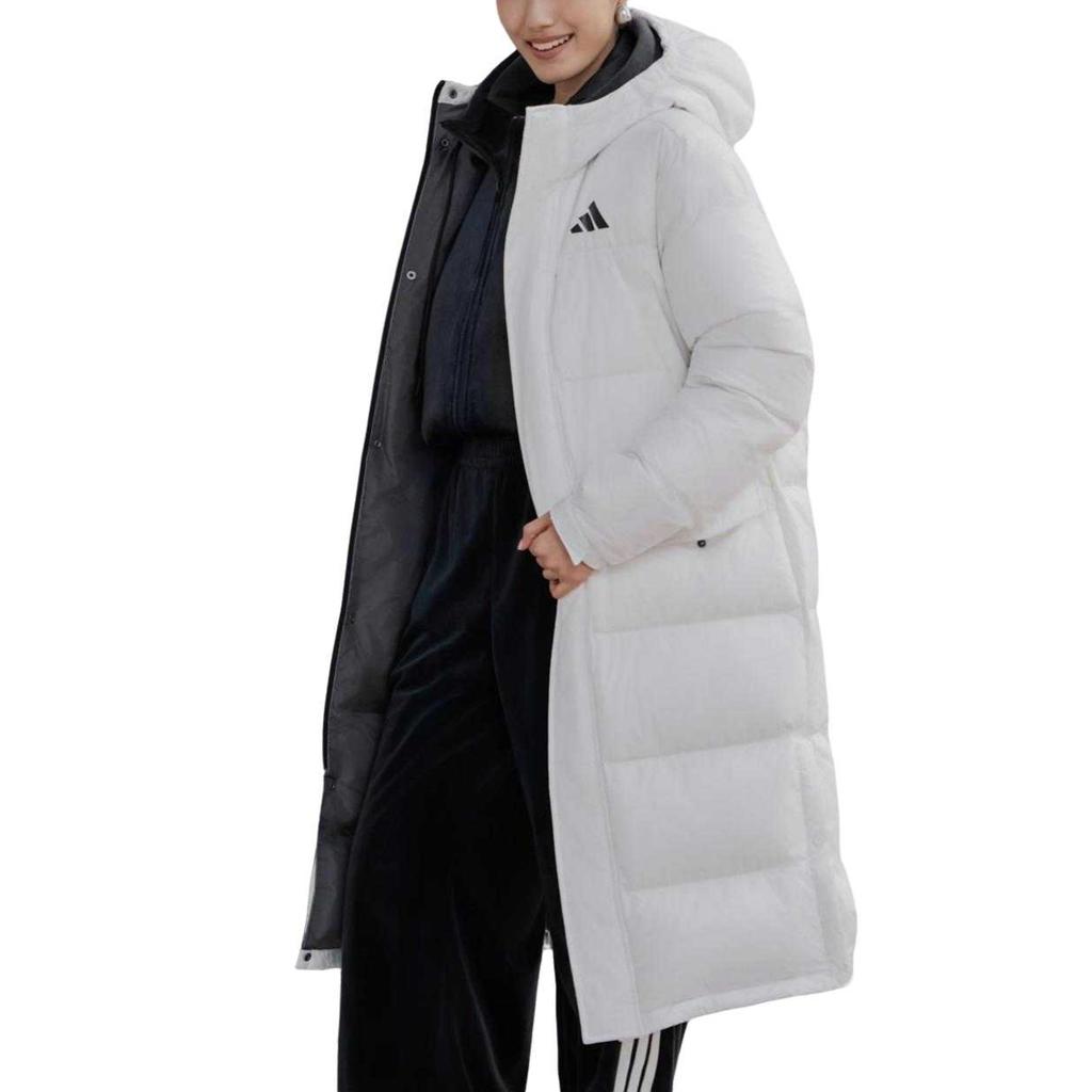 adidas LONG DOWN Jackets Unisex White Hooded Moderate KF4396